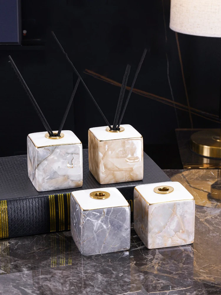 Home Essentials Bathroom Storage - Avrupa Seramik Aromaterapi Şişesi Mermer Desenli