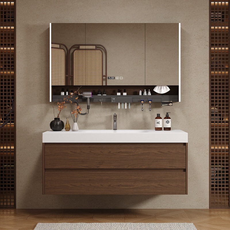 Home Bathroom Vanity Combo - Ahşap Bölmeler Banyo Dolabı Lüks Modern