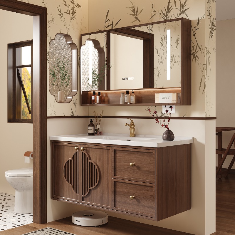 Home Bathroom Vanity Combo - Lüks Modern Dolap Kağıt Çekmeceleri Yer