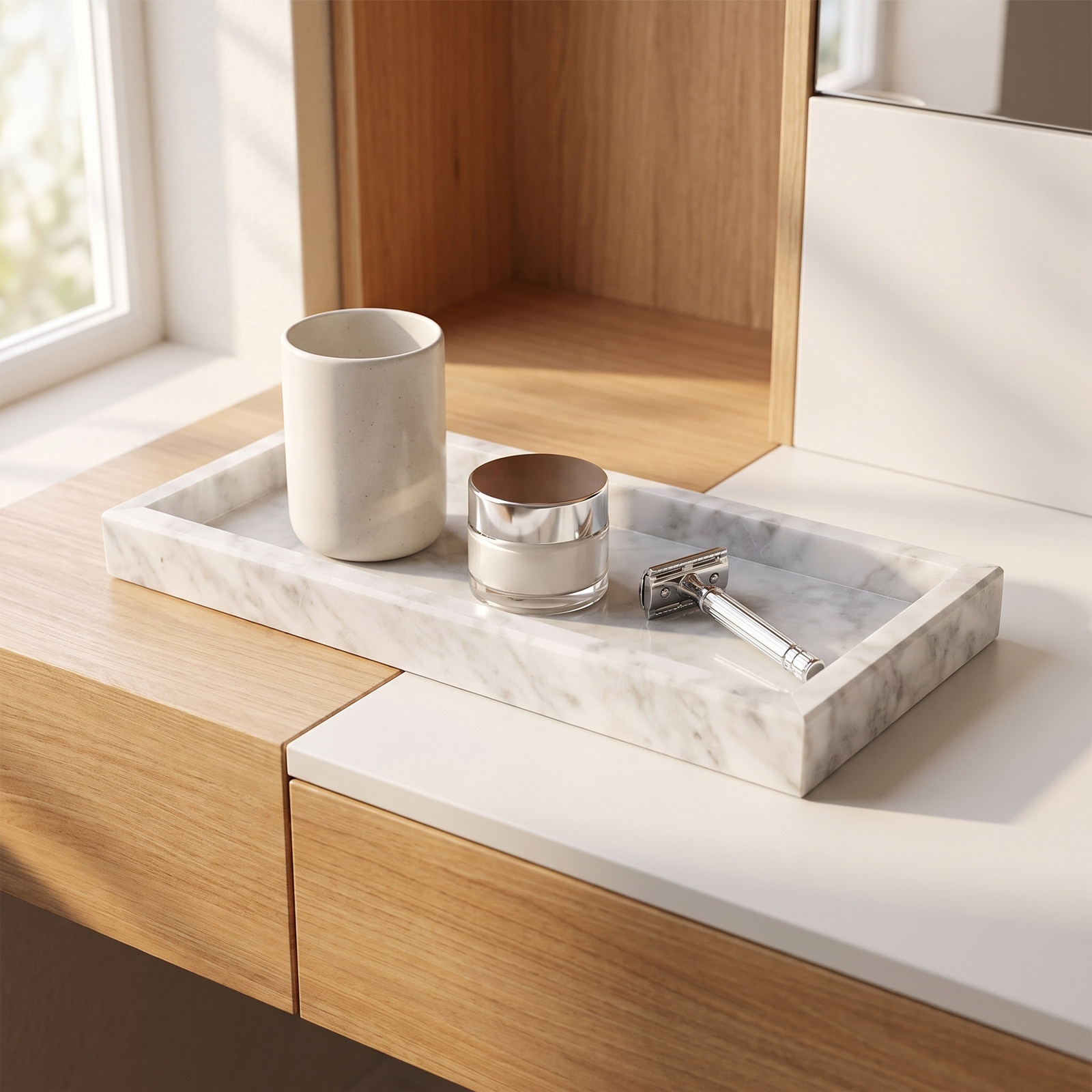 Mermer Görünümlü Dikdörtgen Te - Home Bathroom Organizer incelemesi ve fiyatı