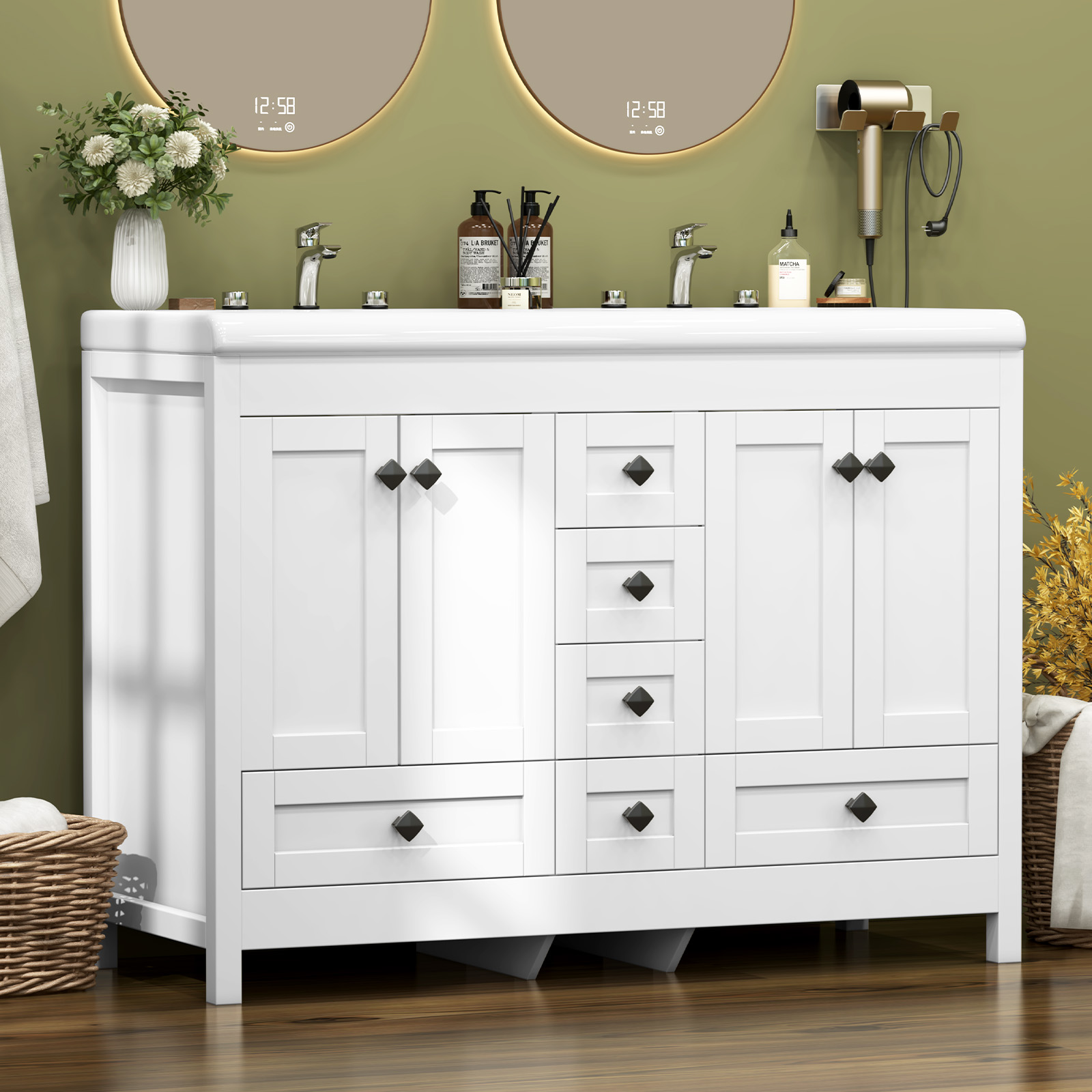 47.3 İnç Beyaz Banyo Dolabı Çi - Home Bathroom Vanity Combo incelemesi ve fiyatı