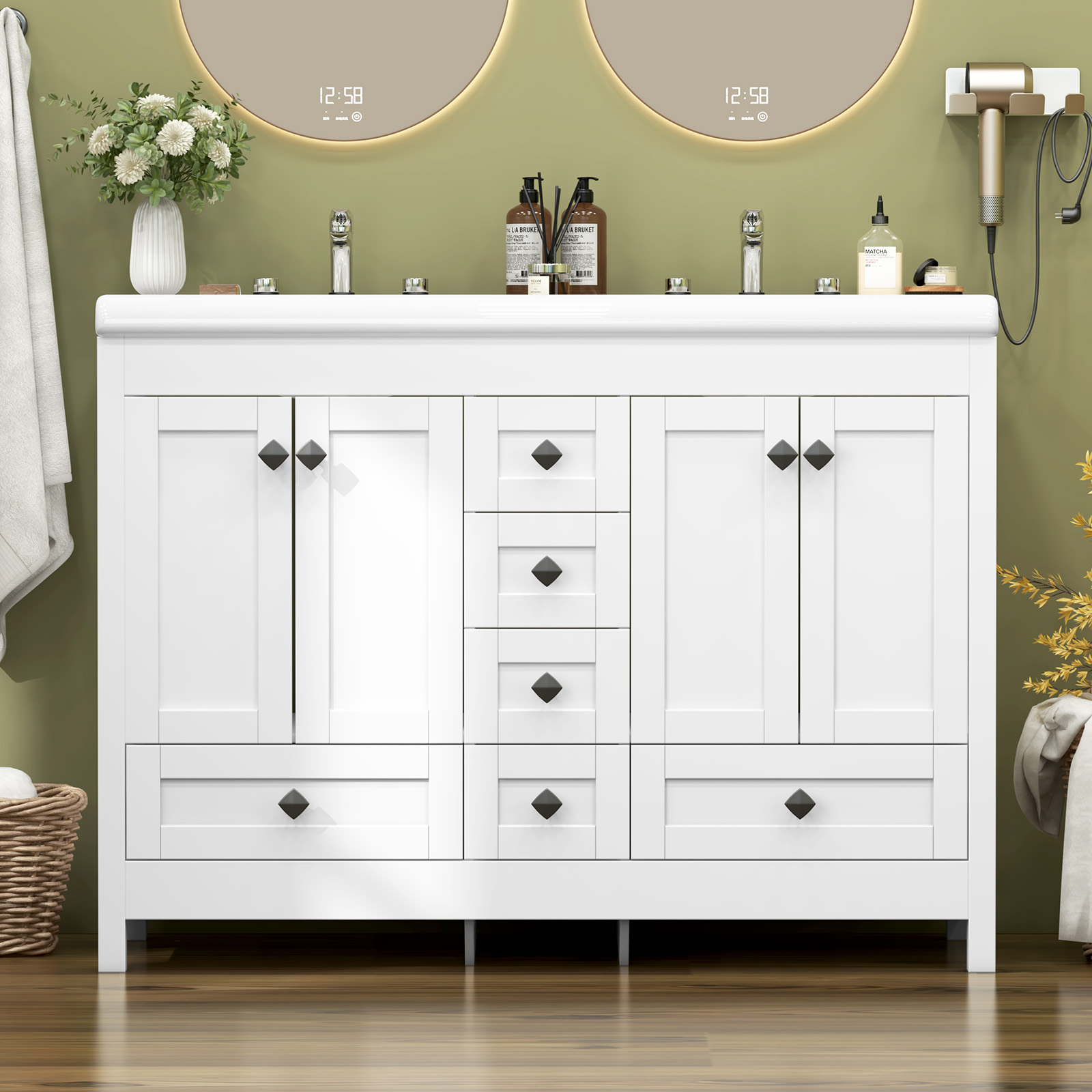 47.3 İnç Beyaz Banyo Dolabı Çi - Home Bathroom Vanity Combo incelemesi ve fiyatı